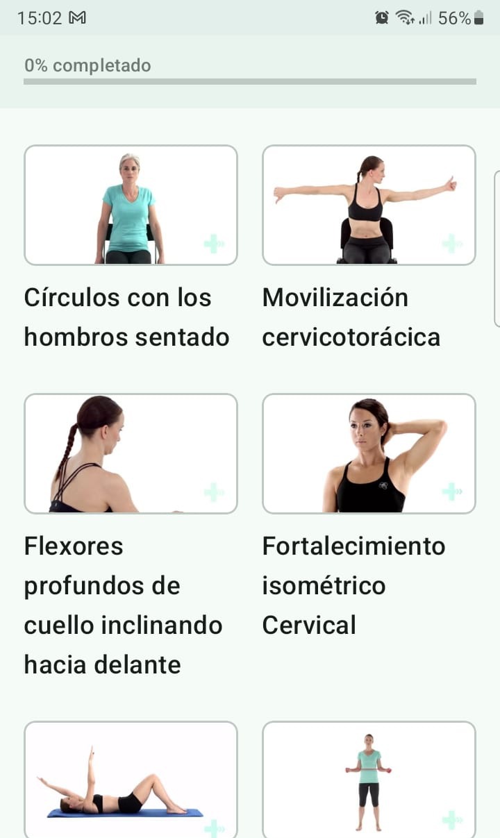 Dolencias de brazo, cuello y/u hombro programa de ejercicios